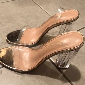 Pre loved fashionNova clear heels size 8